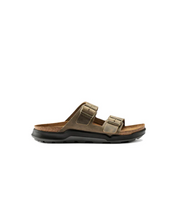 Birkenstock Arizona Cross Town Oiled Leather Faded Khaki Mens Sandals