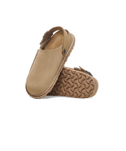 Birkenstock Lutry Suede Leather Grey Taupe Clogs
