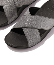 Fitflop Lulu Glitterdust Cross Slides Pewter
