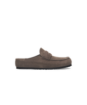 Birkenstock Naples Wrapped Suede Leather Concrete Grey Clogs