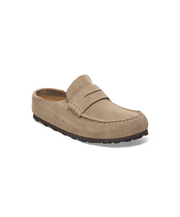 Birkenstock Naples Wrapped Suede Leather Taupe Clogs