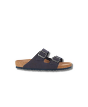 Birkenstock Arizona BirkiBuc Desert Dust Indigo Blue Vegan Sandals
