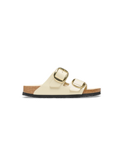 Birkenstock Arizona Big Buckle High Shine Natural/Patent Leather Ecru Sandals