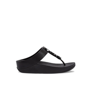 FitFlop Halo Bead Cirlcle Leather Toe Post Black