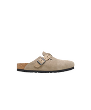 Birkenstock Boston Braided Suede/Oiled Leather Taupe Clogs