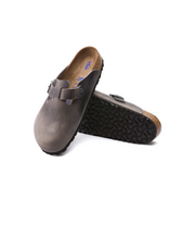 Birkenstock Boston Oiled Leather Iron Soft Footbed Clogs