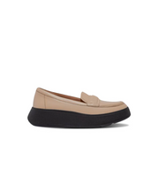FItflop F Mode Padded Detail Leather Flatform Loafer Latte Beige
