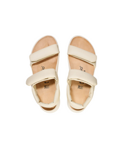 Papillio Theda Exquisite Smooth Leather Ecru Platform Wedge Sandals