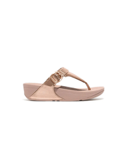 Fitflop Lulu Adjustable Leather Toe Post Sandals Rose Gold