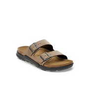 Birkenstock Arizona Cross Town Oiled Leather Tobacco Brown Mens Sandals