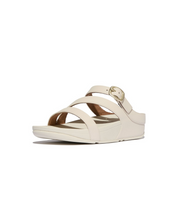 FitFlop Skinny II Leather Z Strap Slides Paris Beige