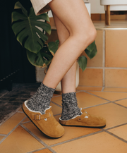 Birkenstock Boston Suede Leather Shearling Mink Clogs