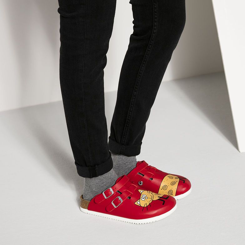 Birkenstock Birkis Kay Birko Flor Cat Red Supergrip Clogs Free Shipping Bstore