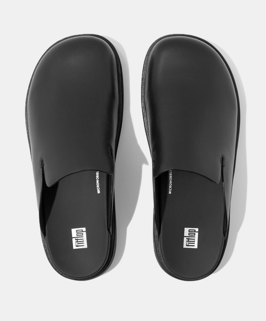 FitFlop Gen-FF Mens Leather Mules Black – Bstore