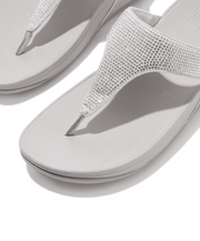 Fitflop Lulu Crystal Embelished Toe Post Silver