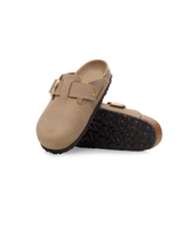 Birkenstock Boston clog in tobacco brown with big buckle