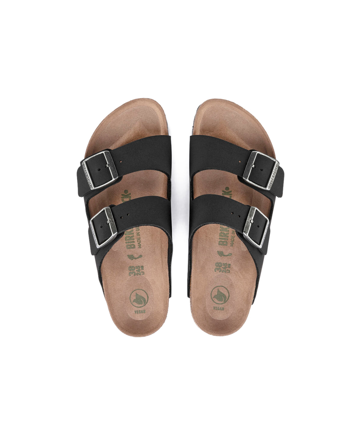 Birkenstock Arizona BirkiBuc/MicroFibre Black Vegan Sandals | Free