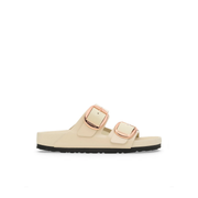 Birkenstock Arizona Big Buckle Exquisite High Shine Natural Patent Leather Ecru Sandals