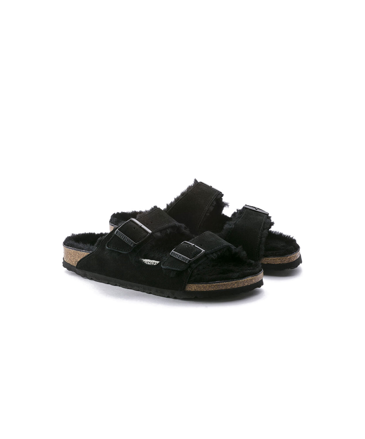 Fur lined birkenstocks black hotsell