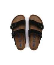 Birkenstock Arizona Suede Leather Black Soft Footbed Sandals