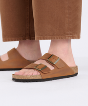Dual Strap Adjustable Cork Bottom Sandals Timeless Warm Brown
