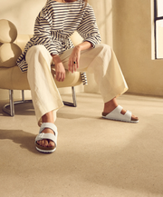 Birkenstock Comfort Antique White Soft Adjustable Support Sandal 