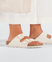 Breathable White Summer Sandals Comfortable Cork Footbed