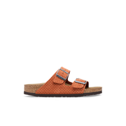 Birkenstock  Arizona Embossed Suede Leather Burnt Orange Sandals