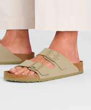 Everyday Comfortable and Breathable Sandals Khaki Pale Green with Cork Base