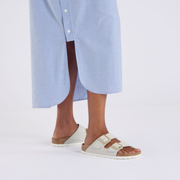 Birkenstock Arizona Nubuck Leather Antique White Sandals