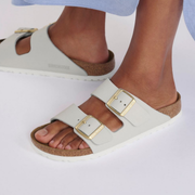Birkenstock Arizona Nubuck Leather Antique White Sandals