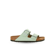 Birkenstock Arizona Nubuck Leather Matcha Soft Footbed Sandals