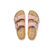 Birkenstock Arizona Nubuck Leather Soft Pink Soft Footbed Sandals