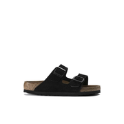 Birkenstock Arizona Suede Leather Black Soft Footbed Sandals