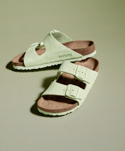Mens and Womens Summer Suede Green Sandals Supportive Comfortable 