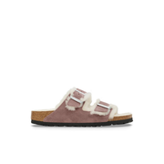 Birkenstock Arizona Suede Leather Shearling Faded Purple Sandals