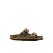 Birkenstock Arizona Suede Leather Taupe Soft Footbed Sandals