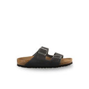 Birkenstock Arizona Suede Leather Velvet Grey Soft Footbed Sandals