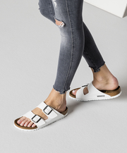 Matte White Supportive Dual Strap Adjustable Sandals 
