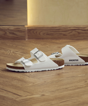 Matte White Supportive Dual Strap Adjustable Sandals 