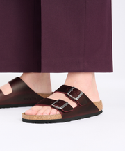 Oiled Zinfandel Leather Sandals Cork Base 