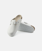 Birkenstock Boston Leather White Clogs