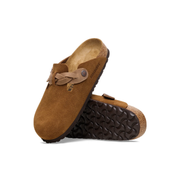 Birkenstock Boston Braided  Suede Leather Mink Clogs