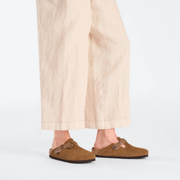 Birkenstock Boston Braided  Suede Leather Mink Clogs