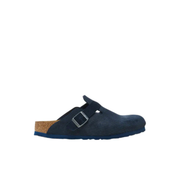 Birkenstock Boston Corduroy Suede Leather Embossed Midnight Clogs