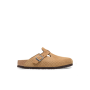 Birkenstock Boston Embossed Suede Leather New Beige Clogs