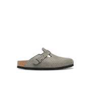 Birkenstock Boston Embossed Suede Leather Stone Coin Clogs