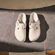 Birkenstock Boston Exquisite Nubuck Leather Oyster Clogs