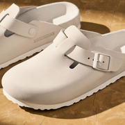 Birkenstock Boston Exquisite Nubuck Leather Oyster Clogs