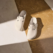 Birkenstock Boston Exquisite Nubuck Leather Oyster Clogs